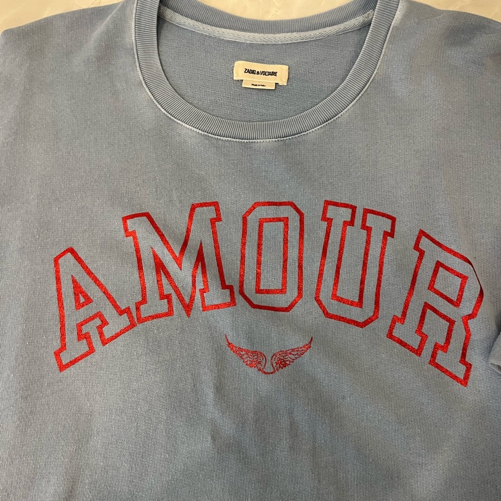 Zadig & Voltaire Light Blue Graphic T-Shirt